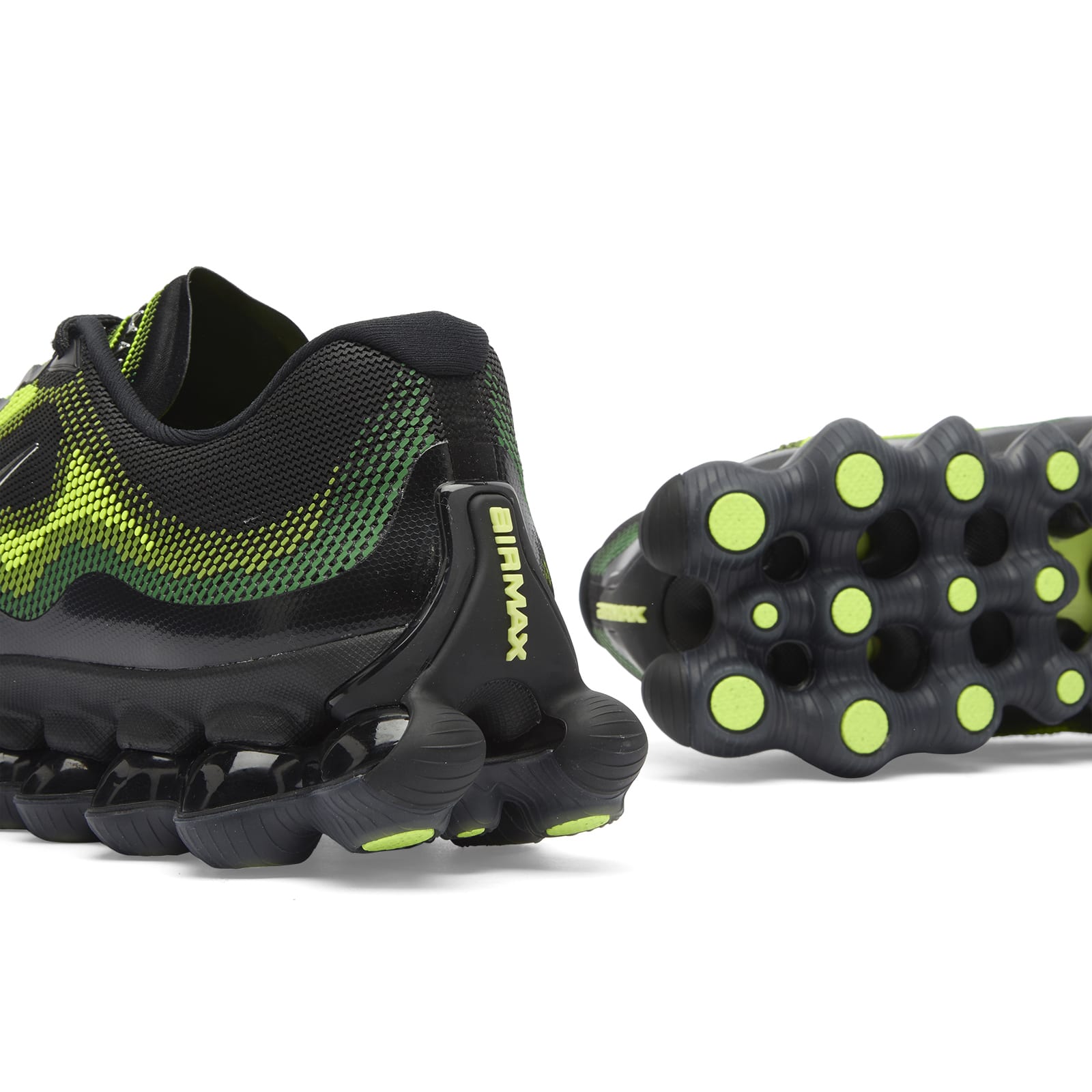 Air Liquid Max Sneaker in Black. Chrome/Green Apple/Volt