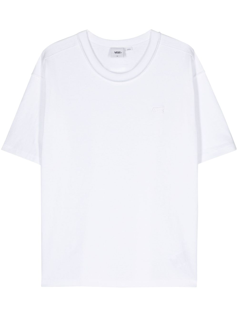 Logo-embroidered cotton T-shirt - White