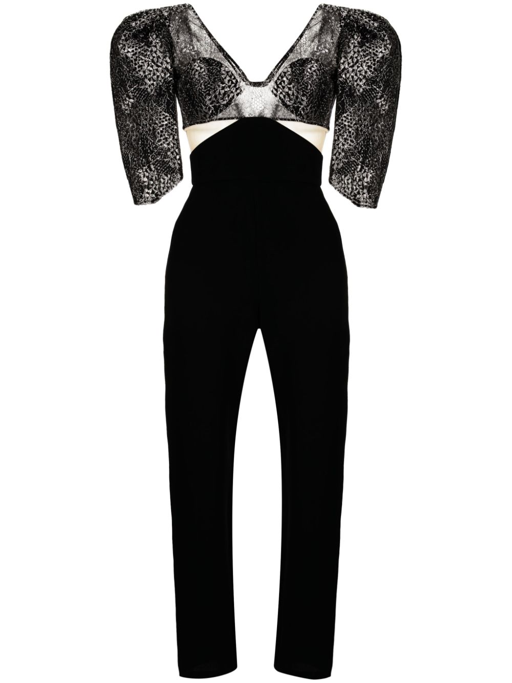 Mikado panelled crepe jumpsuit - Black