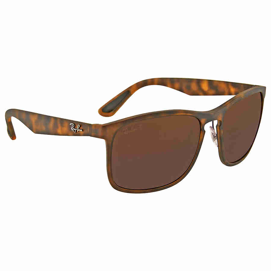 Polarized Purple Mirror Chromance Square Unisex Sunglasses RB4264 894/6B 58