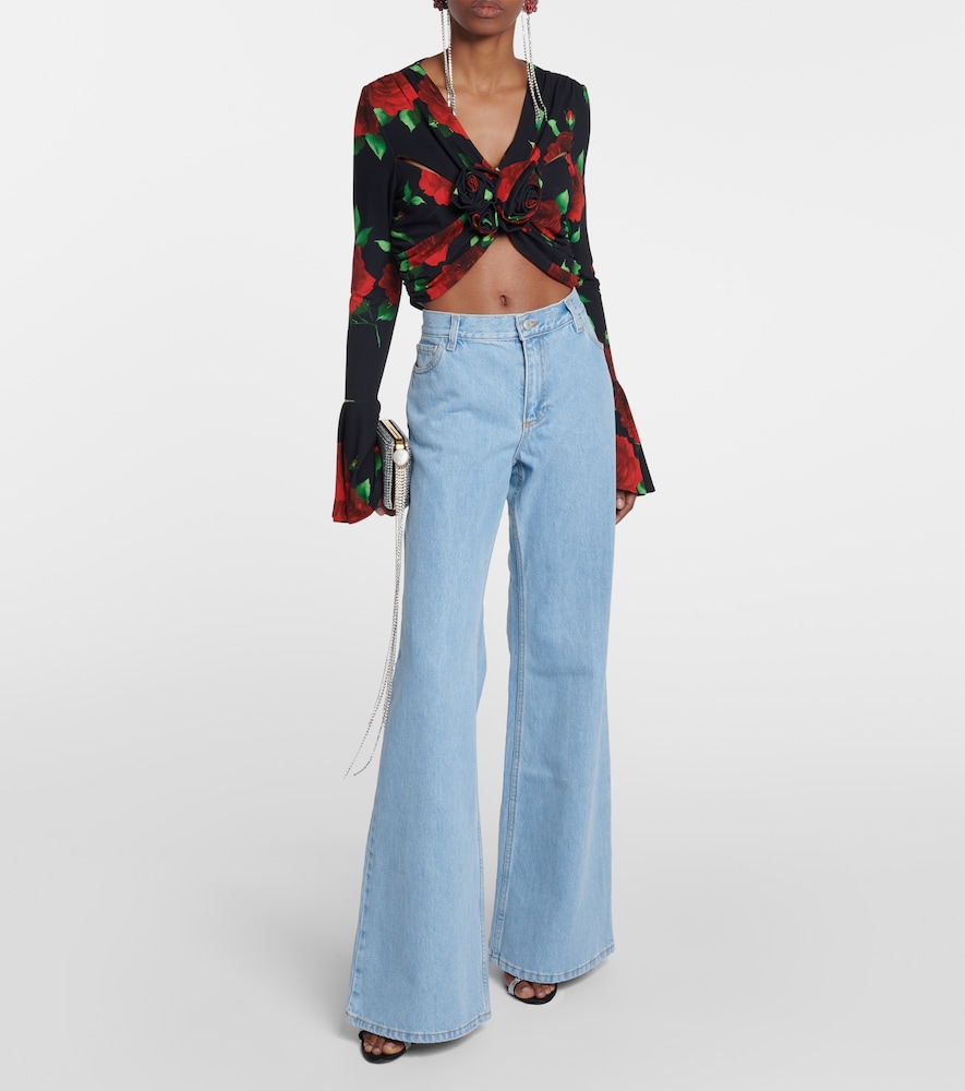 High-rise flared jeans