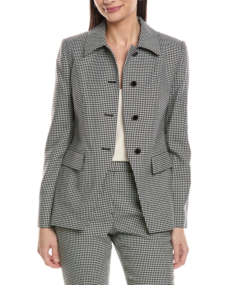 Collared Fitted Wool-Blend Blazer