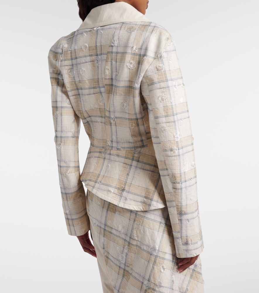 Stormy tartan cotton-blend jacket