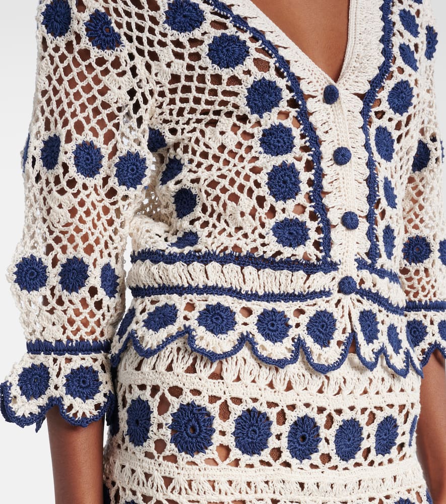 Bouquette crochet cotton cardigan