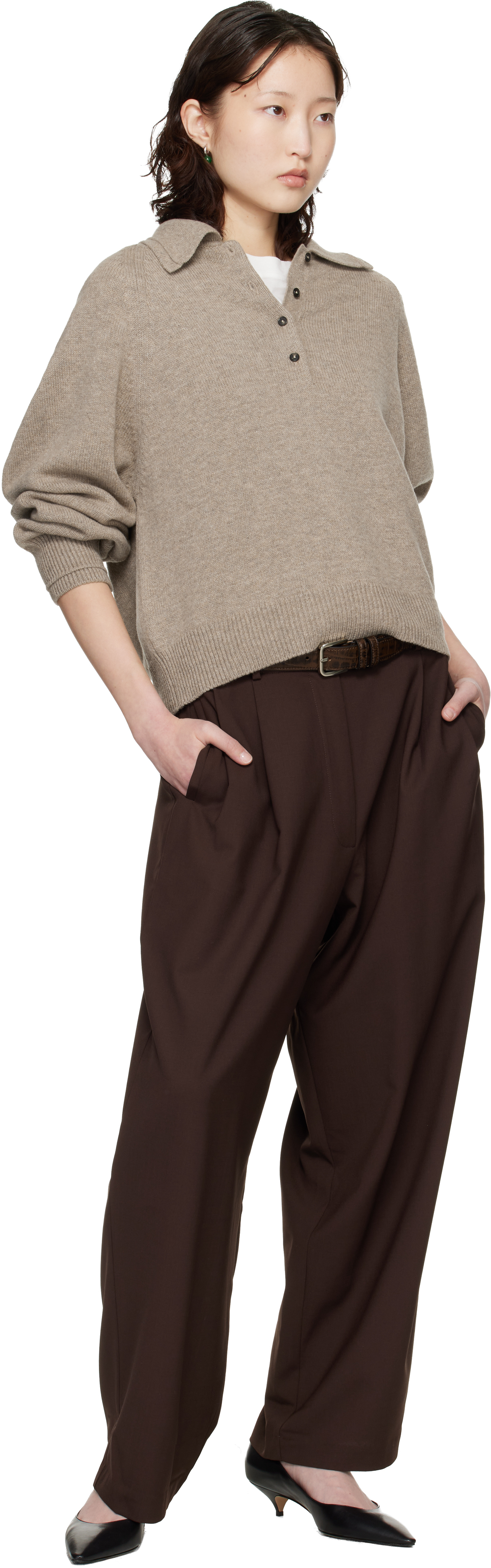 Brown Tailored Masculine Trousers