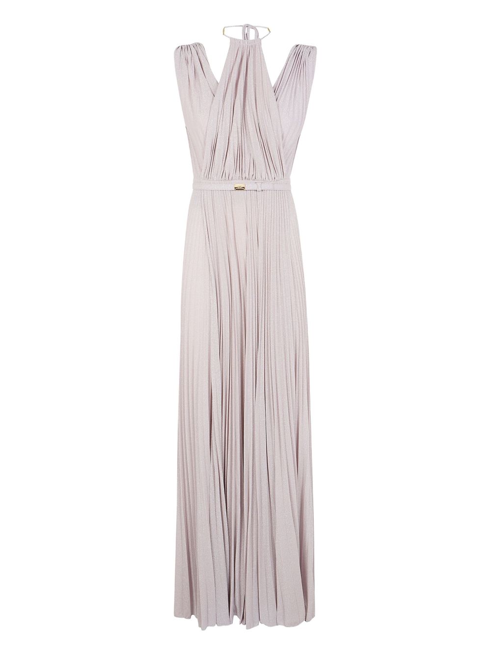 Belted lurex maxi dress - Blue