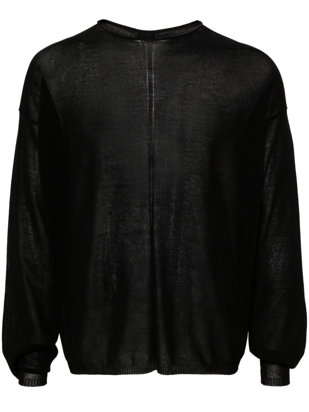 Semi-sheer sweatshirt - Black