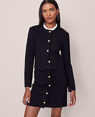 Ann Taylor The Crew Neck Jacket in Ponte