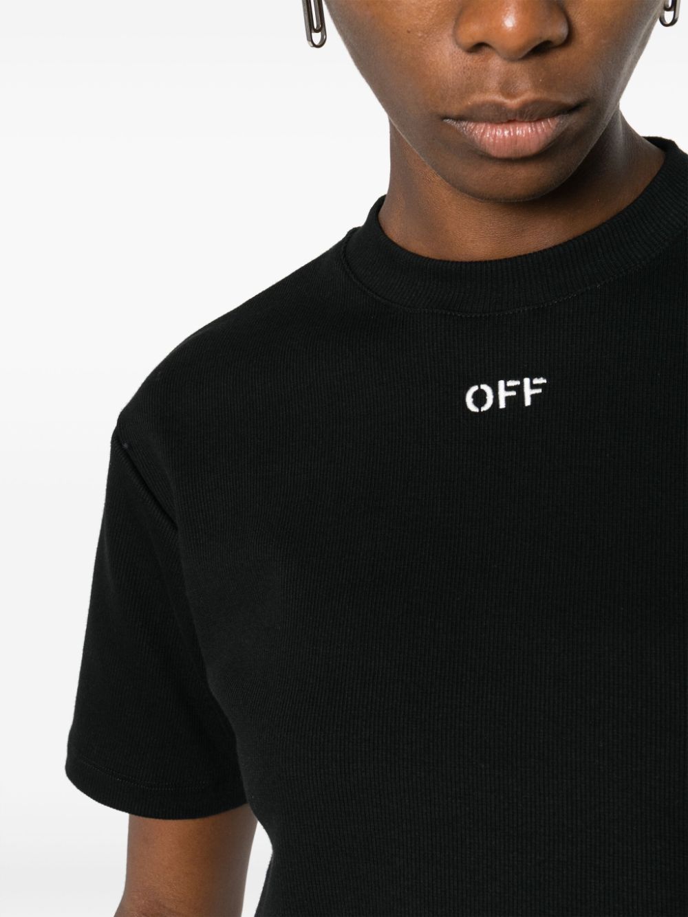 Off-Stamp cropped T-shirt - Black