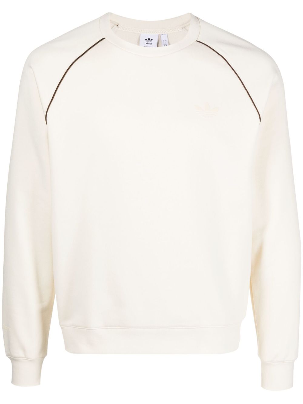 Stripe-detail crew-neck sweatshirt - Neutrals