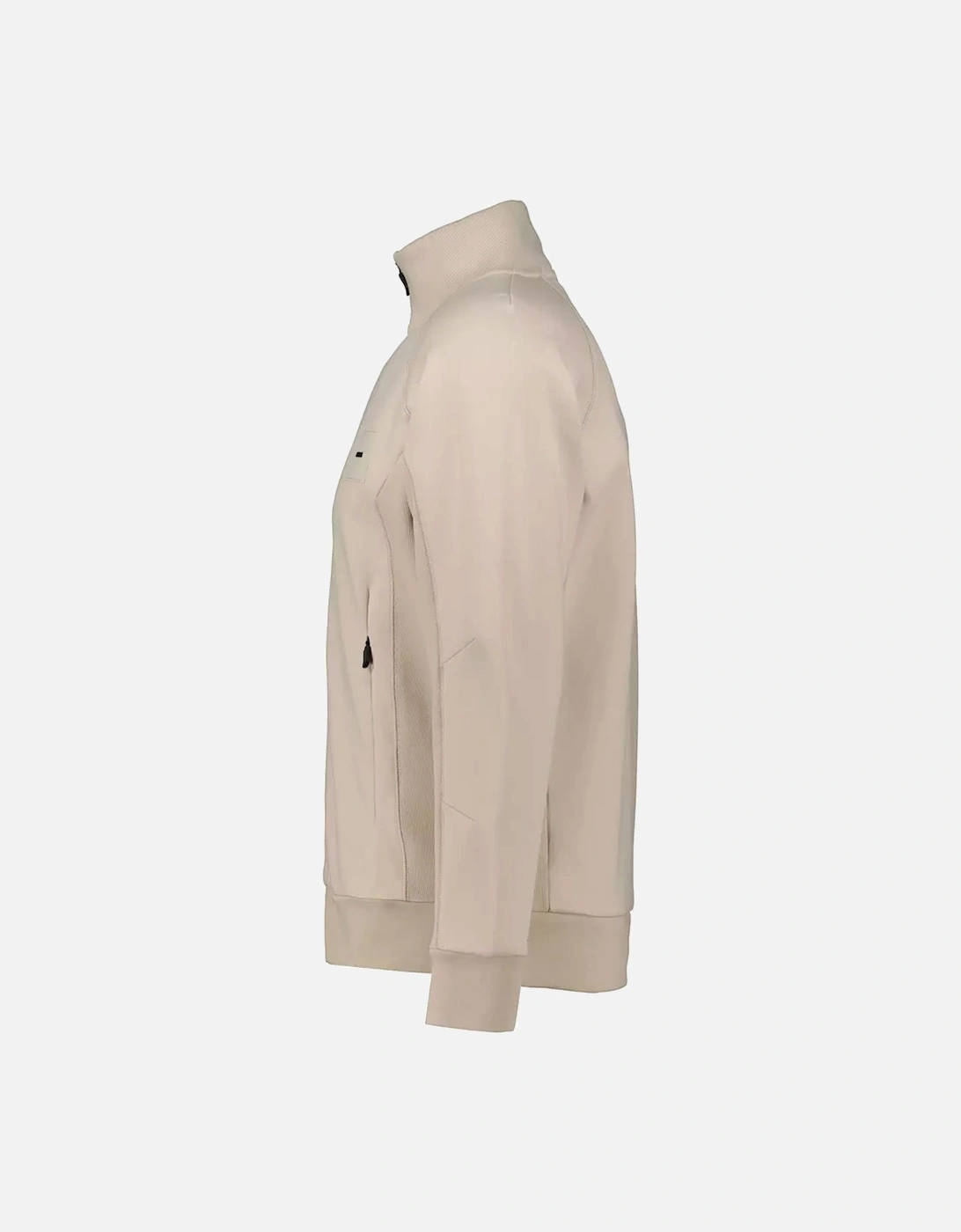 Men's Boss Skaz Rib Full Zip Knitwear Open Beige - Cream - Size: 44