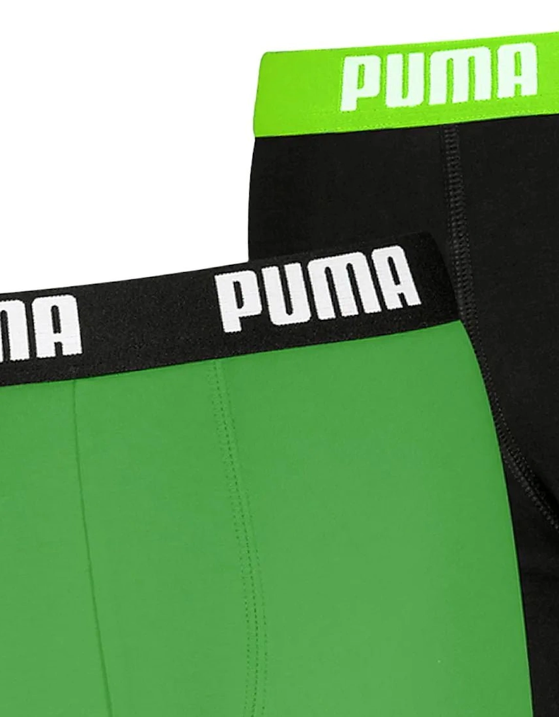 Puma Boy's 2-Pack Everyday Basic Boys' Boxer Briefs, Green/Black - Black/Green - : 11 years/12 years