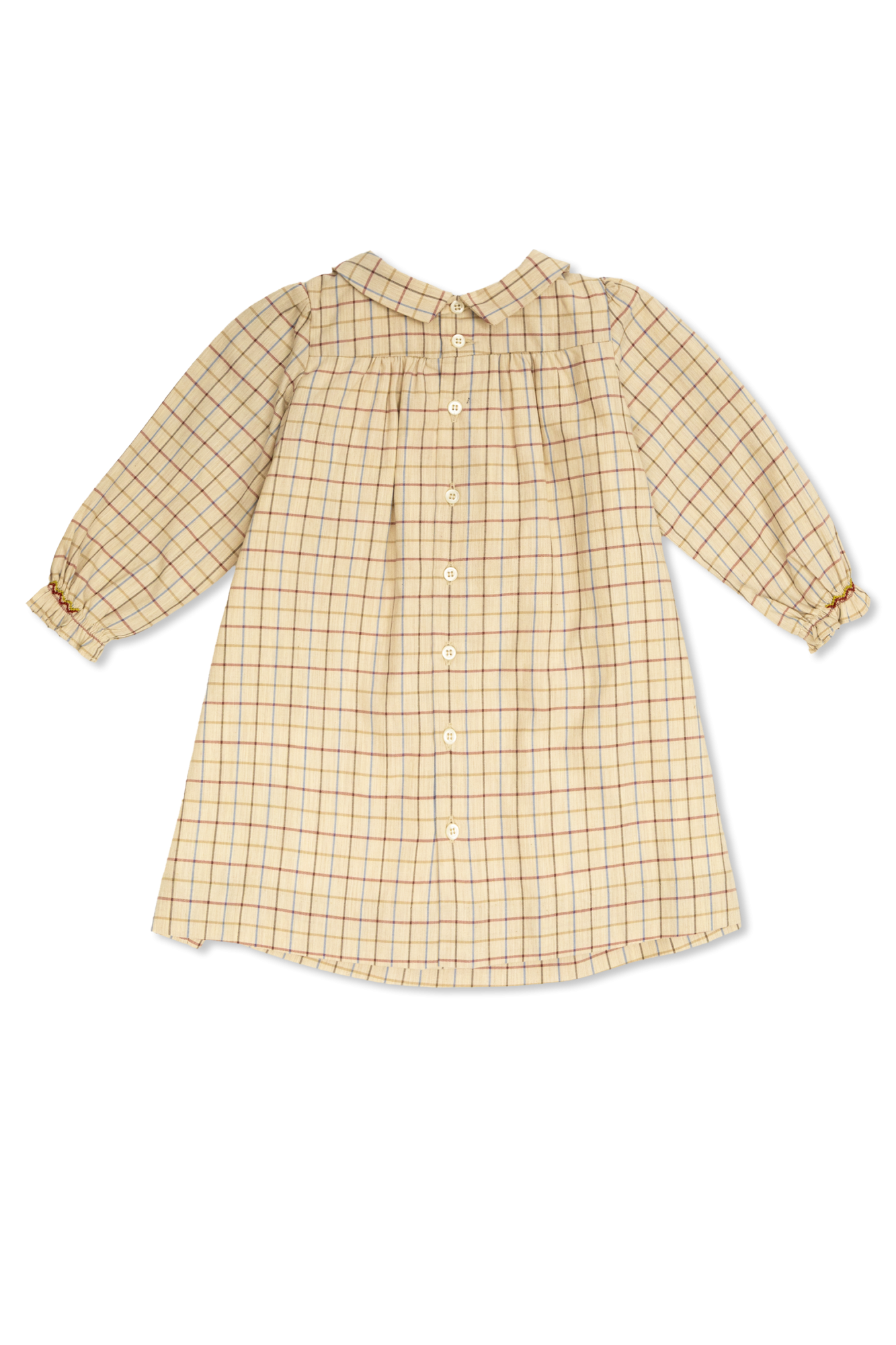 Dress With Check Pattern, Unisex, Beige