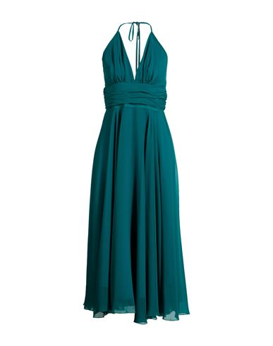 Woman Maxi dress Deep teal Size 6 Polyester, Elastane