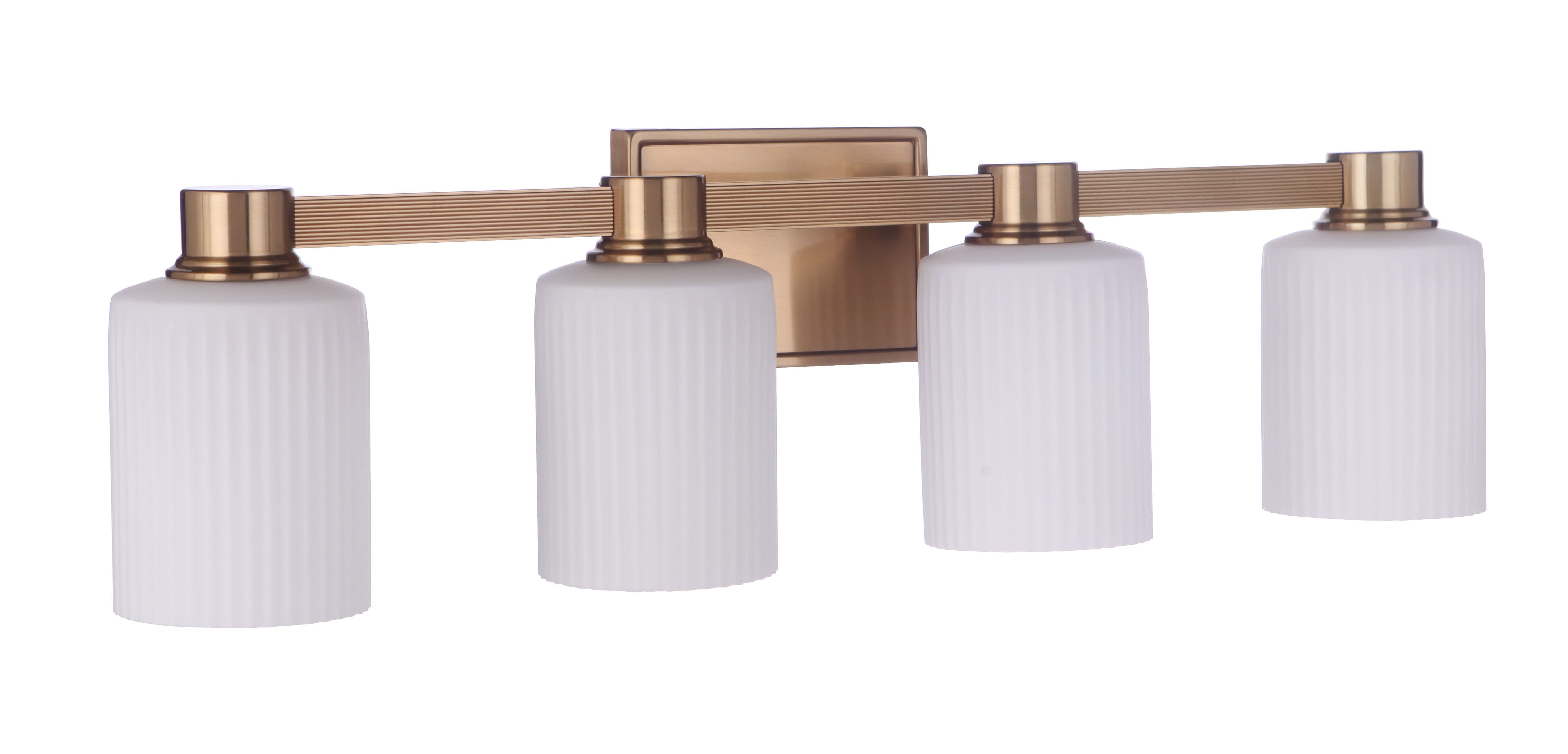 Bretton 4-Light Bathroom Vanity Light in Satin Bra