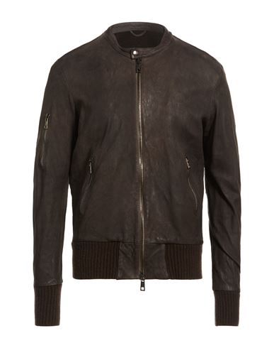Man Jacket Dark brown Size 40 Leather