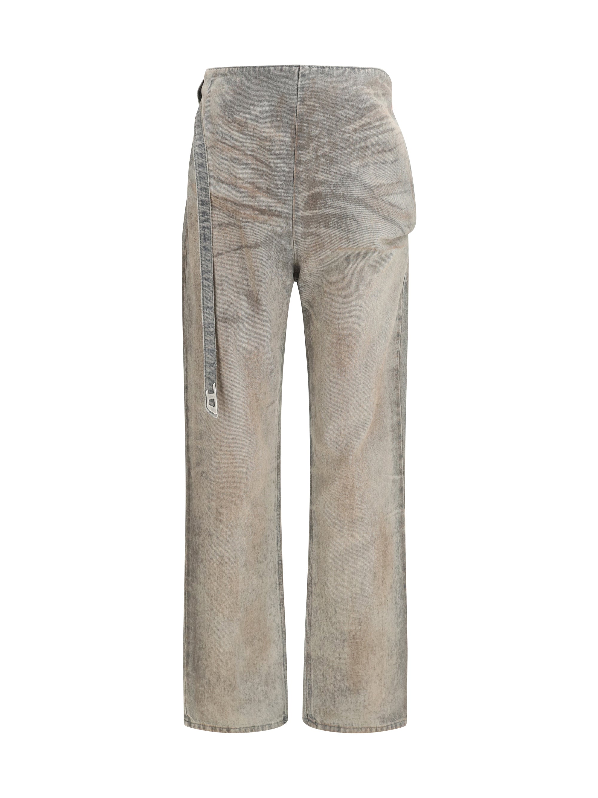 Dual-Layer Fastening-Free Jeans — Gray