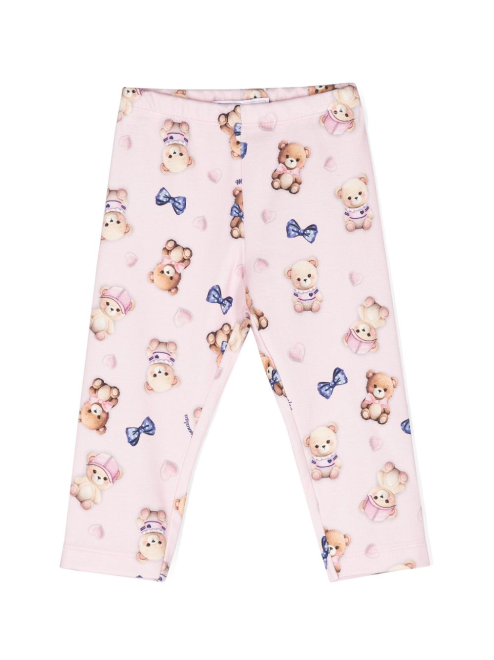 Teddy bear-printed leggings - Pink