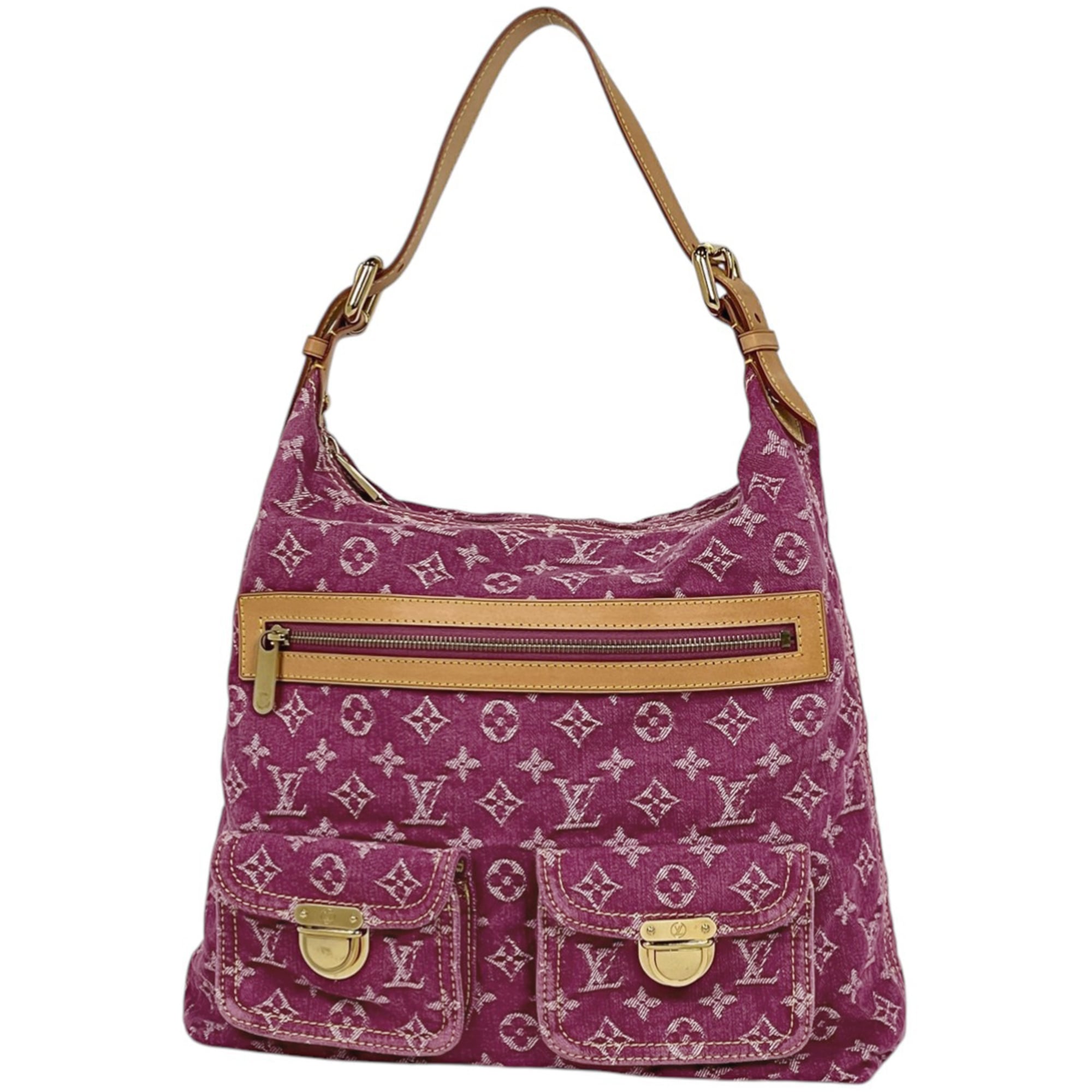Louis Vuitton Fuchsia Pink Monogram Denim Handbag Shoulder Bag Pre-Owned