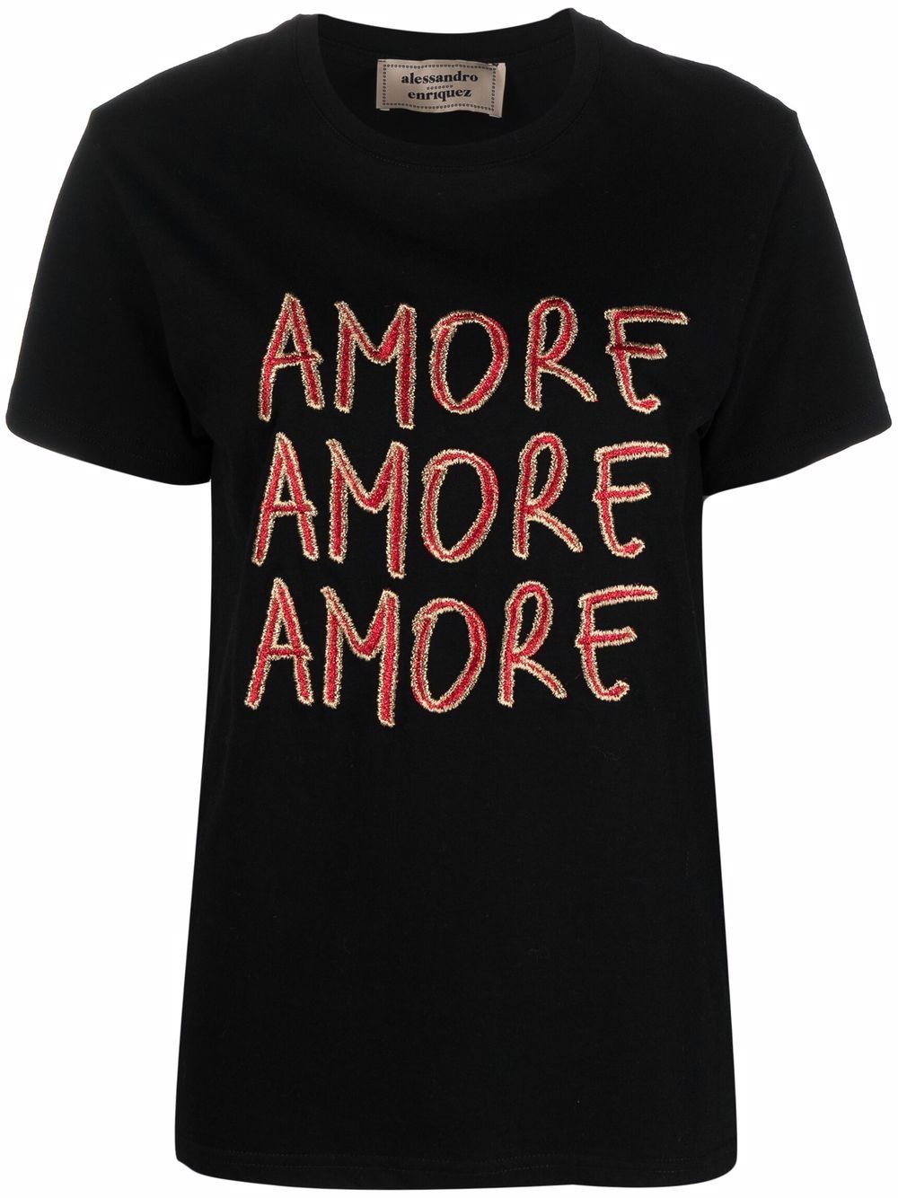 Amore embroidered-logo T-shirt - Black