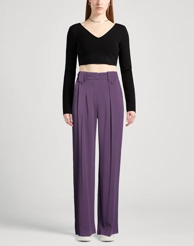 Woman Pants Purple Size 4 Viscose, Elastane