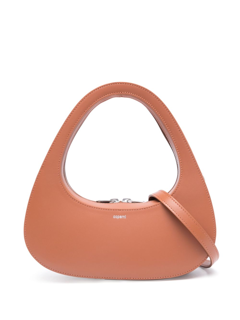 Swipe leather shoulder bag - Brown