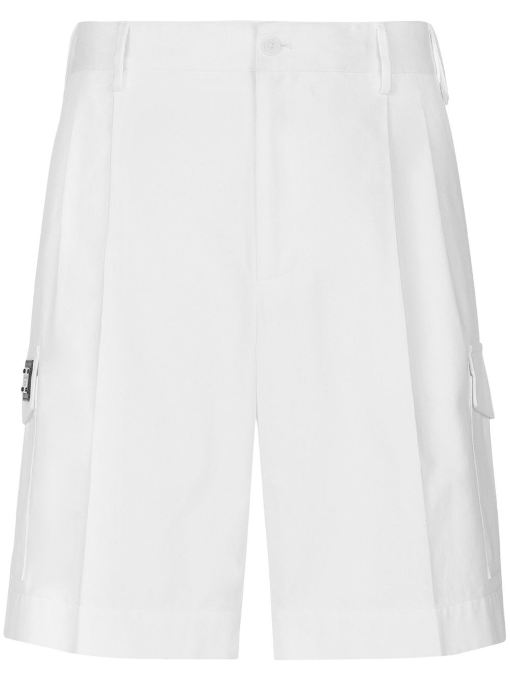 Logo-plaque cargo shorts - White