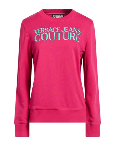 Woman Sweatshirt Fuchsia Size S Cotton, Elastane