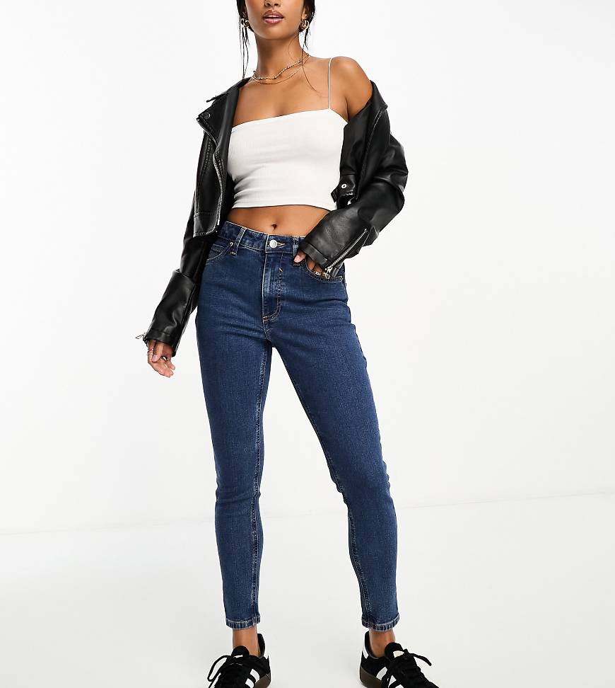 ASOS DESIGN Petite skinny jeans in mid blue