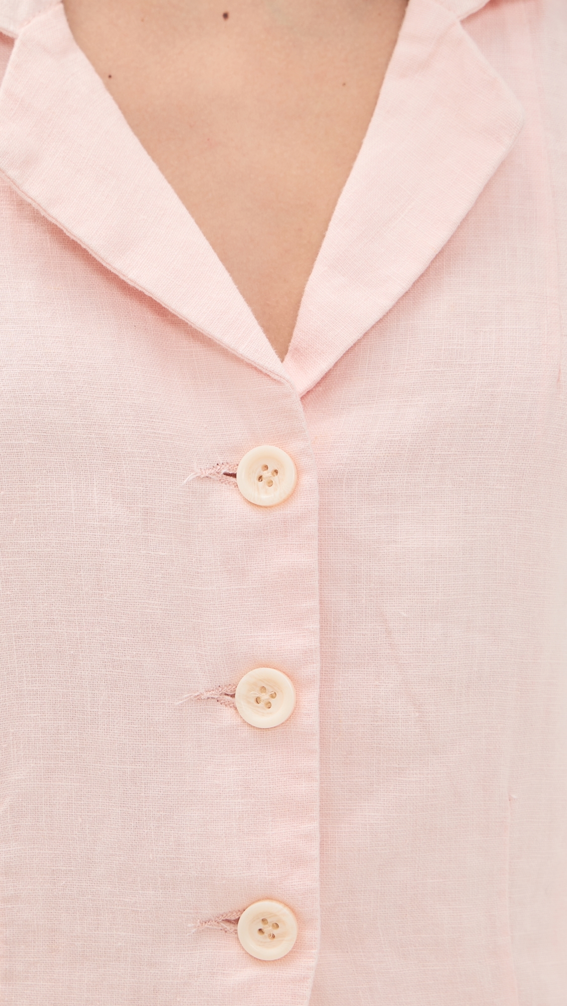 Neev Button Down Vest Ballet Linen