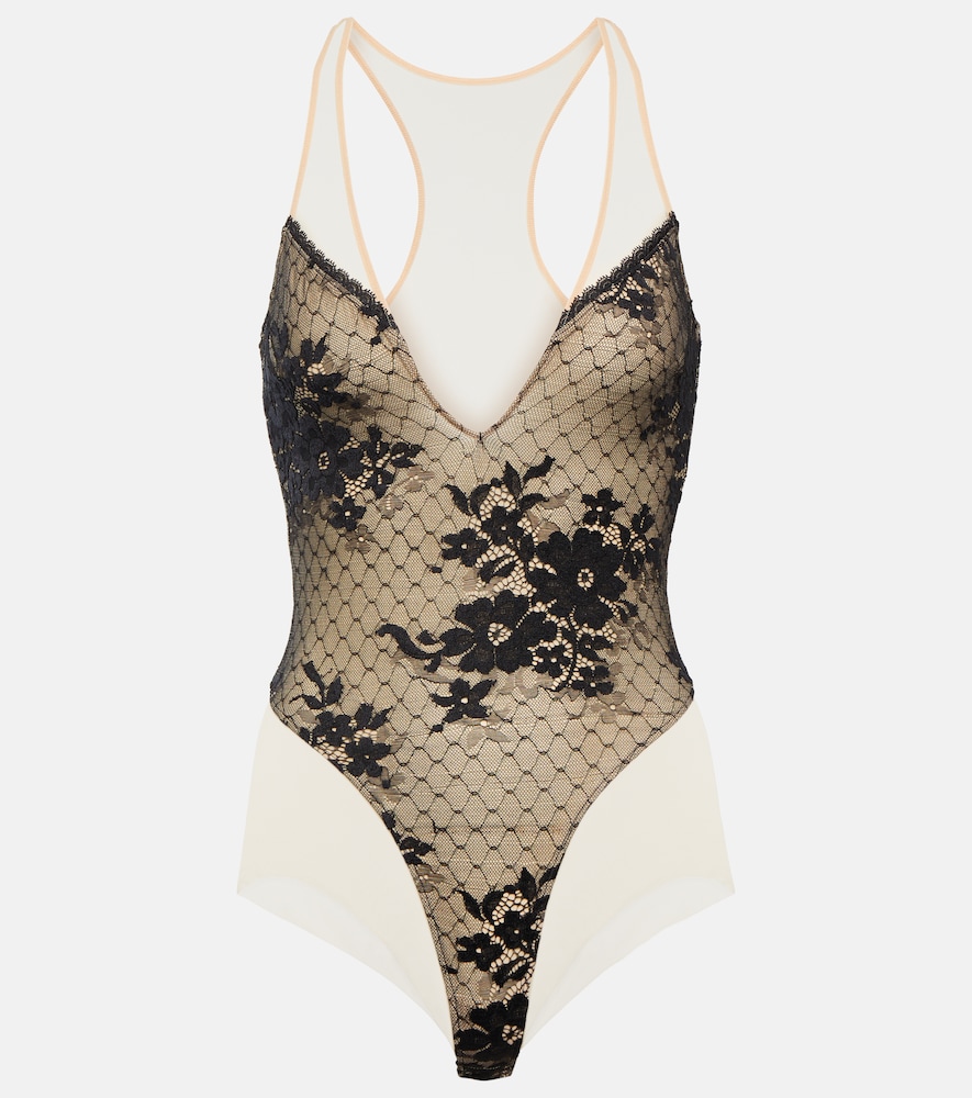 X N21 Monica lace-paneled bodysuit