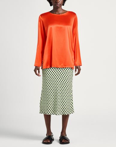 Malìparmi Woman Top Orange Size 8 Silk, Elastane