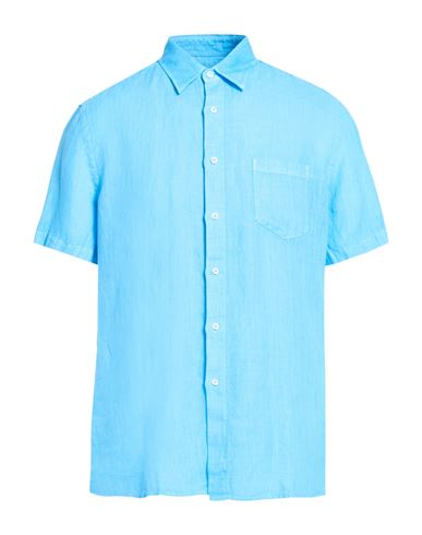 Man Shirt Light blue Size 3XL Linen