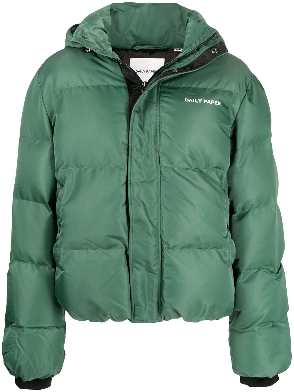 Logo-print puffer jacket - Green