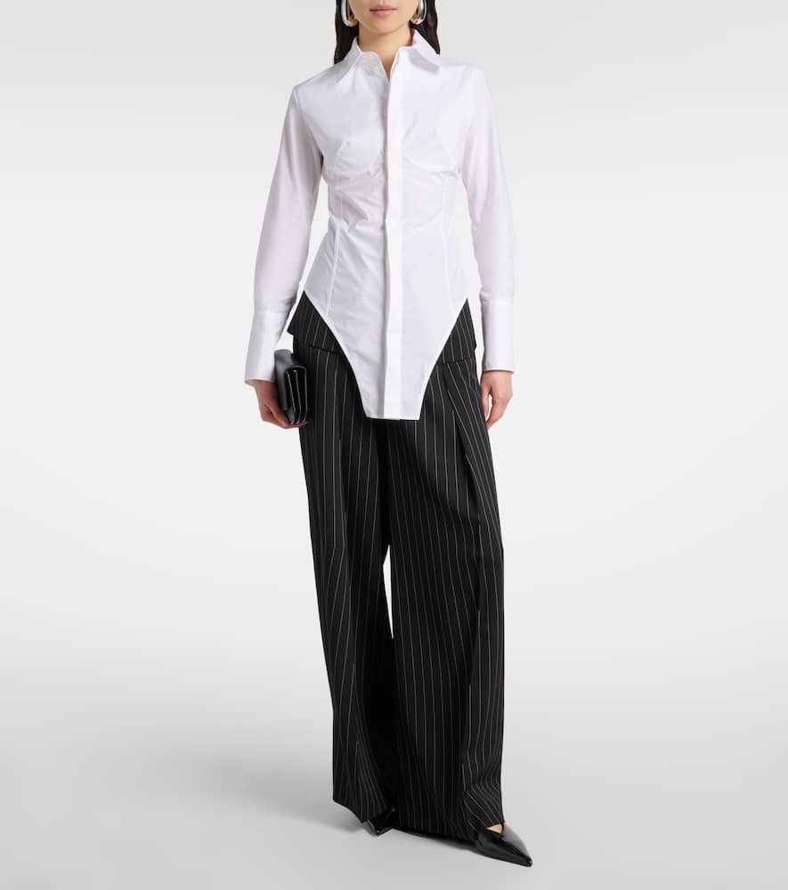 Cotton-blend poplin shirt