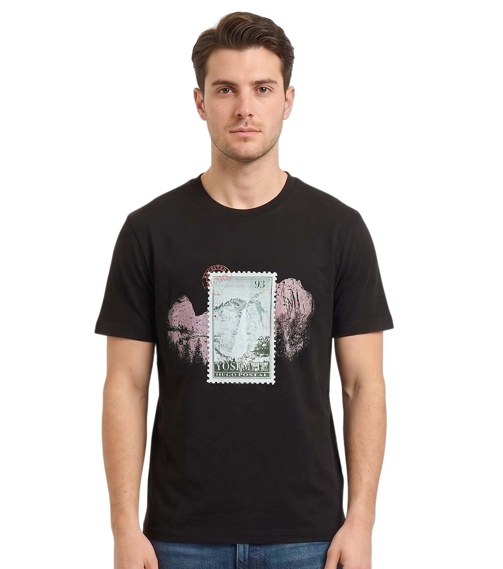 Black Graphic Crew Neck T-Shirt