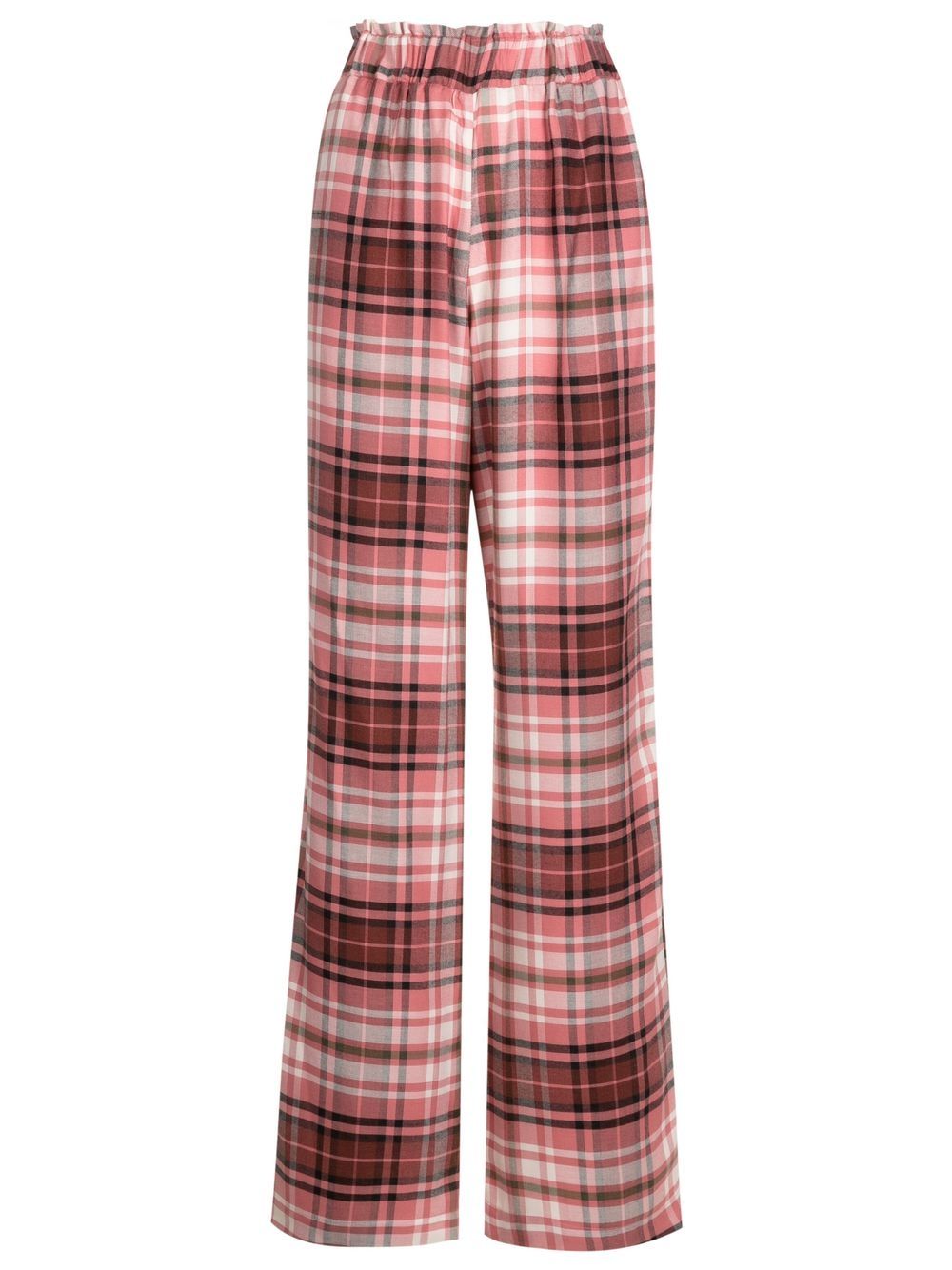 Check-pattern high-waist trousers - Red