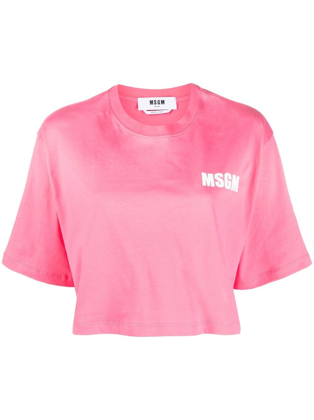 Logo-print cropped T-shirt - Pink