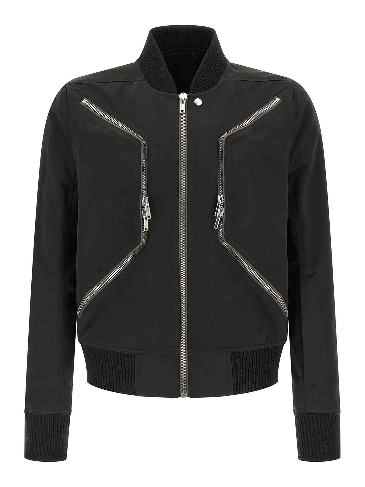 Rick Owens - heizer flight jacket ribbed trim zipper