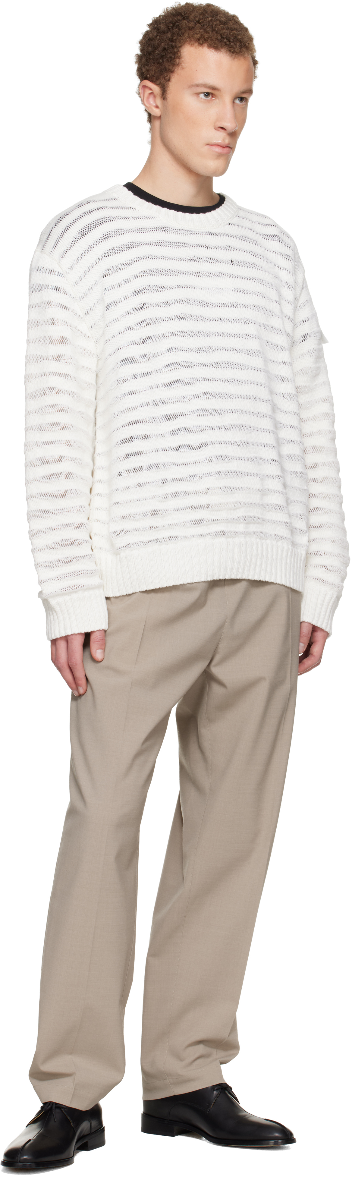 Off-White Open-Knit Stripe Sweater