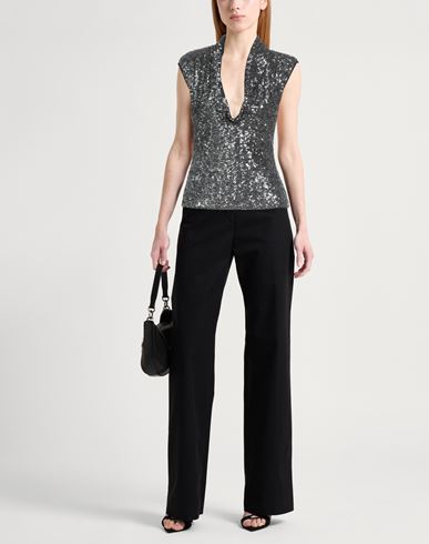 Woman Top Gunmetal Size 10 Polyester, Polyamide, Elastane