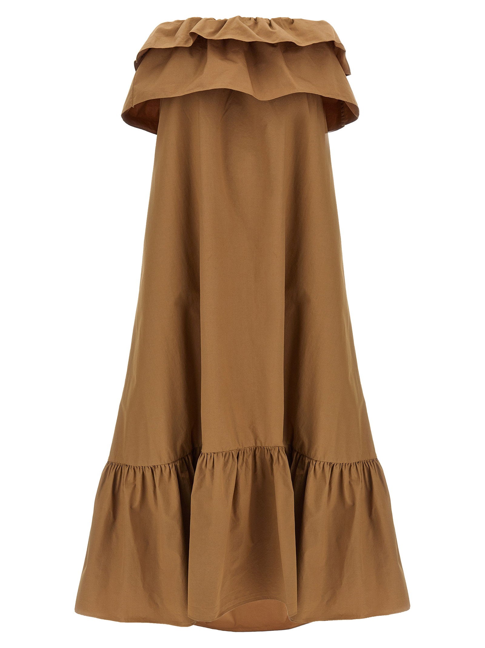 Flounce Dress — Camel