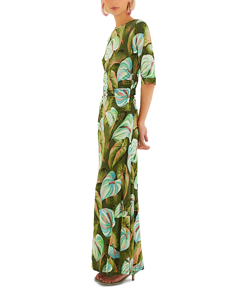 Anturium Leaves Maxi Dress