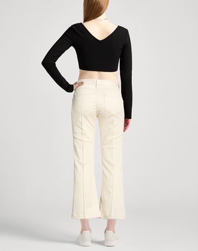 Woman Pants Beige Size 4 Cotton, Elastane