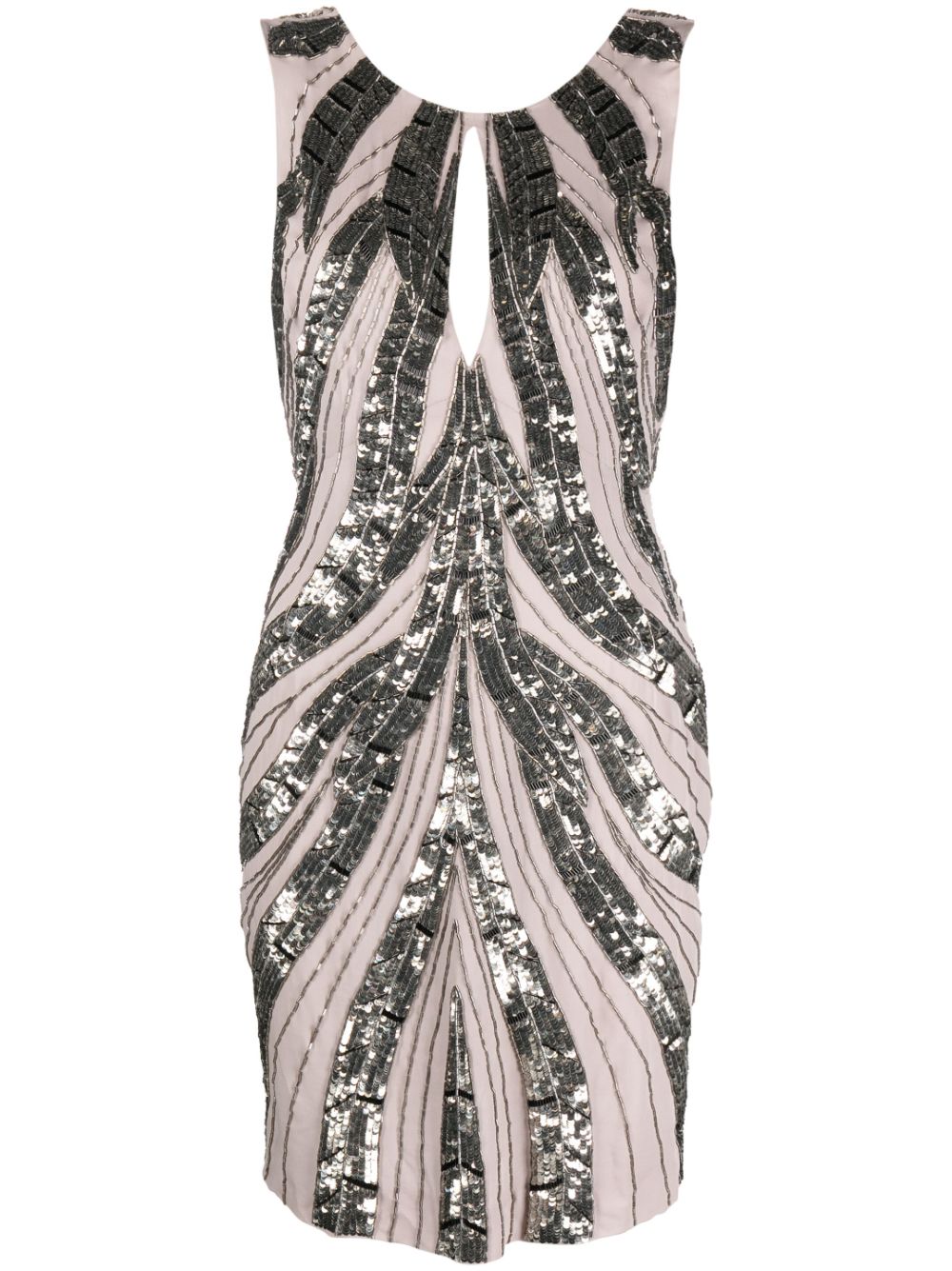 Sequin-embellished silk dress - Grey