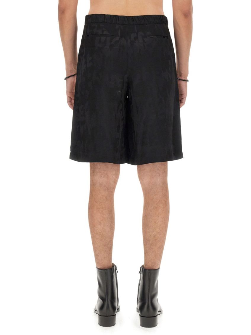 Black Textured Shorts