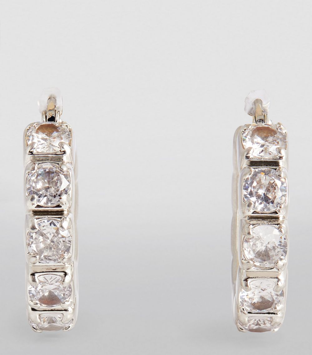 Crystal-Embellished Hoop Earrings