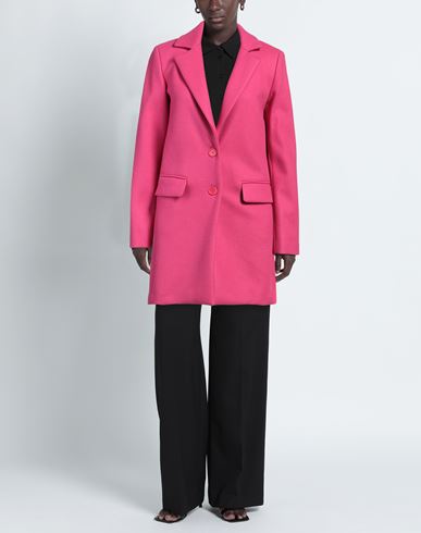 Woman Coat Fuchsia Size 4 Polyester, Acrylic, Wool