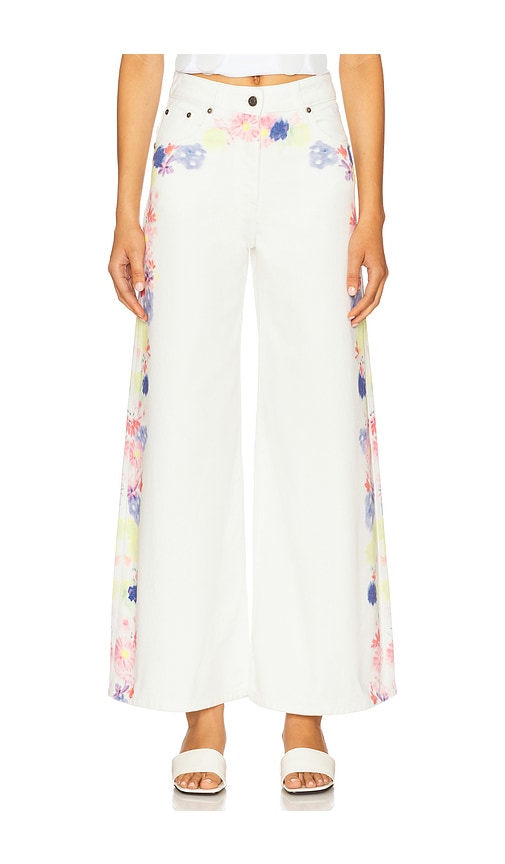 MSGM Printed Wide Leg Pants in White. -  40 also in 36