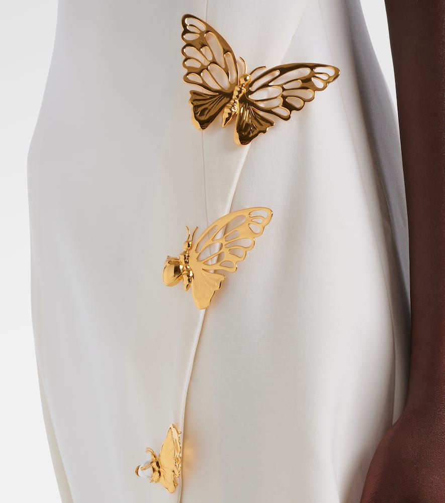 Embellished wool-blend cocktail dress